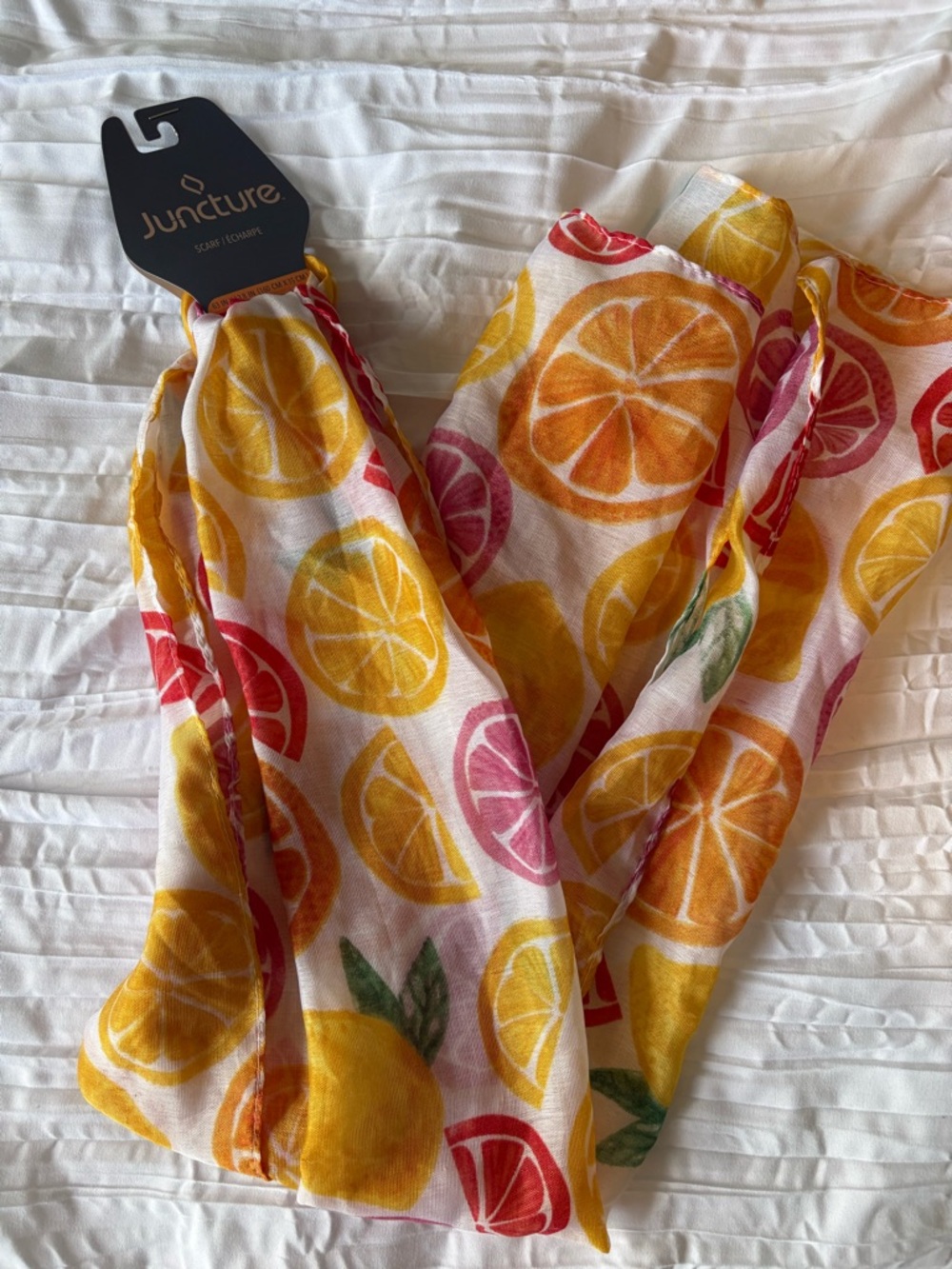 Juncture Citrus Print Scarf - Yellow & Pink